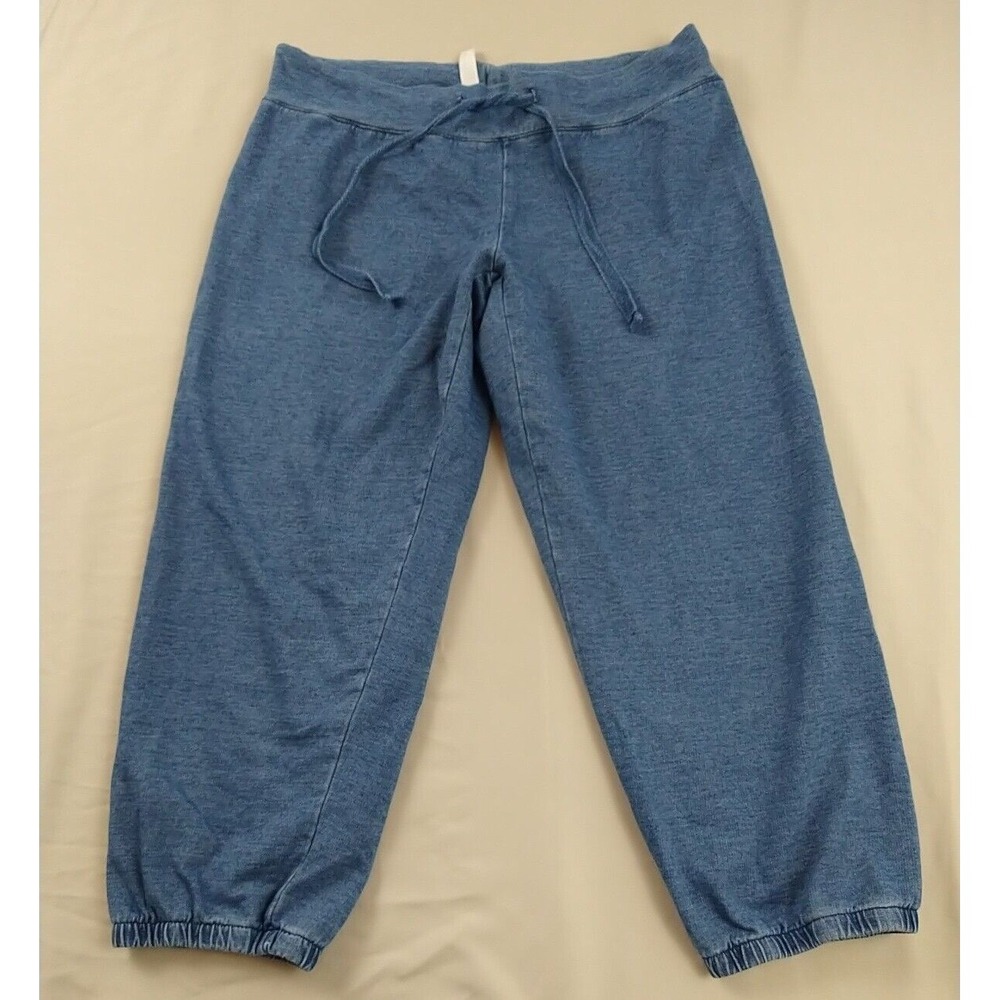 Fabletics‎ Capri Leggings Ladies XS Blue Elastic Hem Drawstring Waist (1214)
